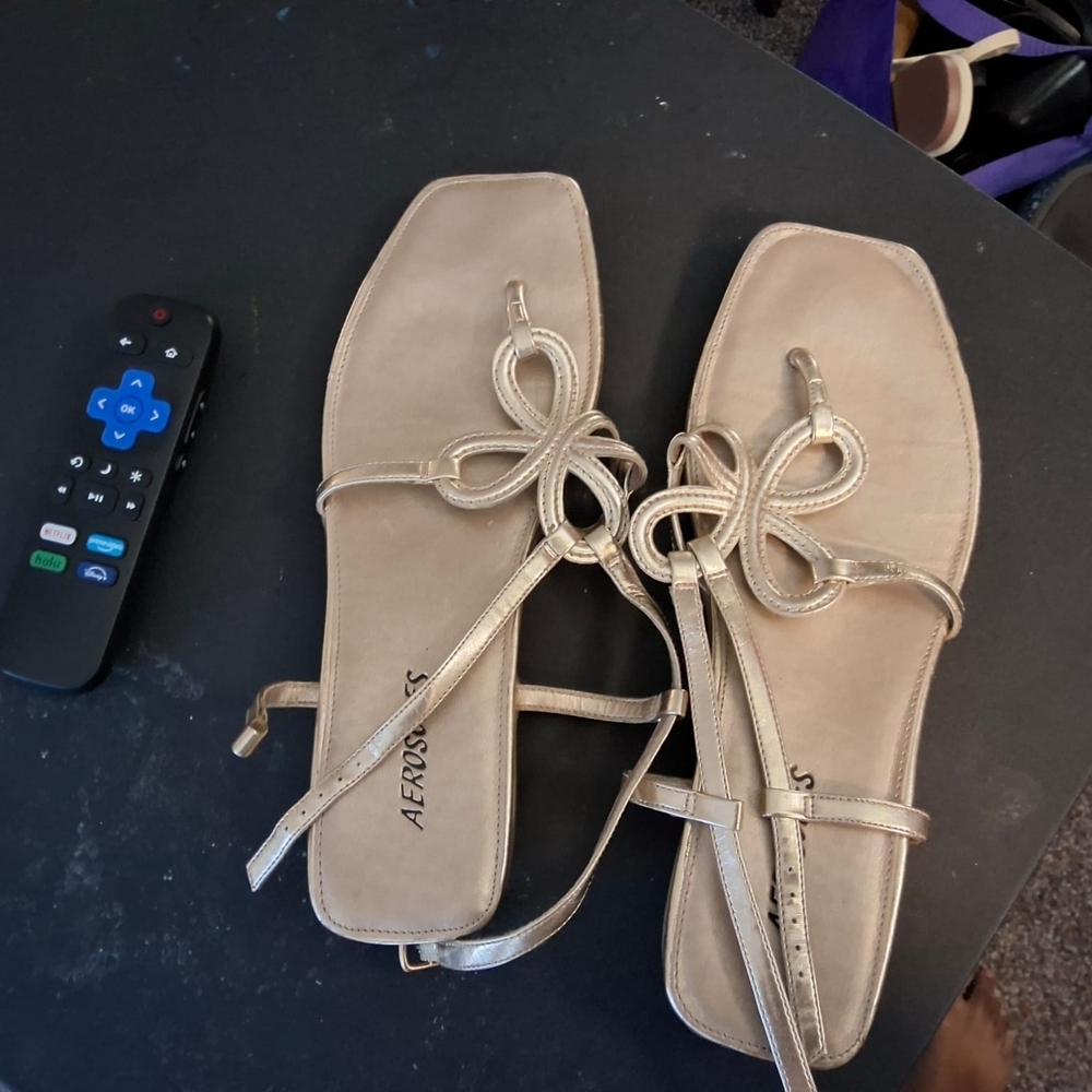AEROSOLES Gold Women's Sandals - Picture 8 of 11